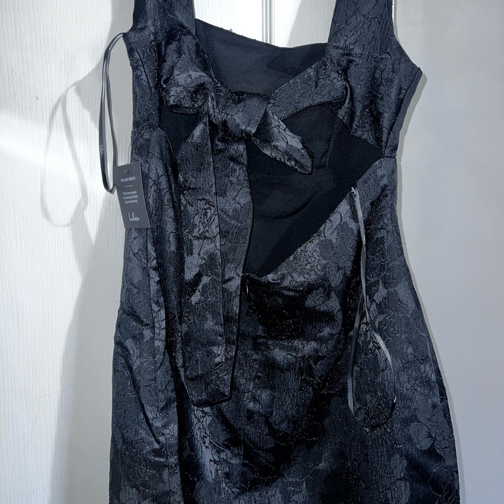 Lulu's Black Square-Neck Mini Dress - Size Large - Picture 8 of 11